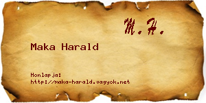 Maka Harald névjegykártya